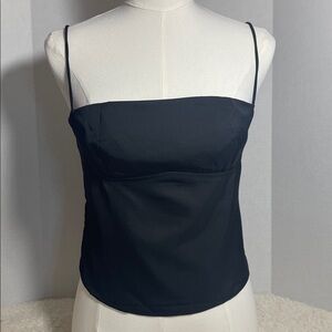 NWOT Black Satin Sheen Spaghetti Strap Camisole Top – Size Medium